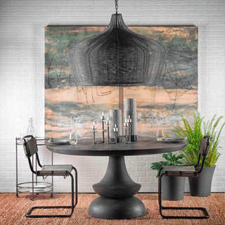 Mercana Camila Black Metal Mesh Four Bulb Chandelier