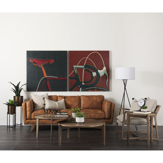Mercana Brooks Cognac Brown Faux Leather Three Seater Sofa