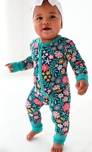 Bird and Bean Baby Maren Floral Pajamas