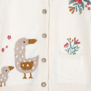 Viverano Duck Mommy & Me Embroidered Baby Cardigan