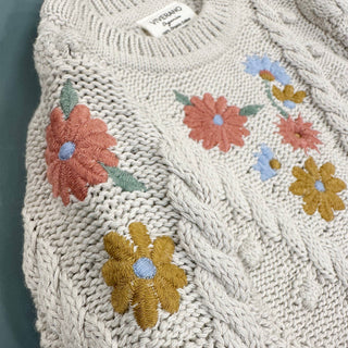 Viverano Floral Embroidered Chunky  Pullover