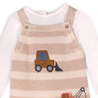 Viverano Baby Boy Truck Stripe Overall Set