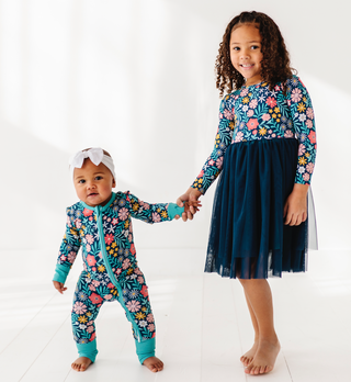 Bird and Bean Baby Maren Floral Pajamas