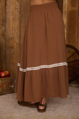 Kassie Lace Trim Midi Skirt