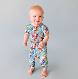 Posh Peanut Waves Henley Romper