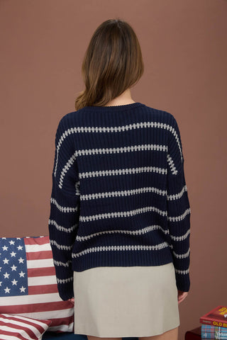 Ava Crewneck Ribbed Sweater