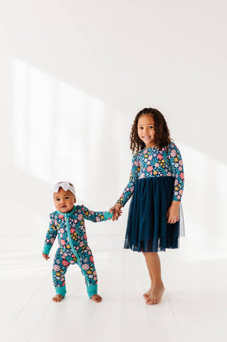 Bird and Bean Baby Maren Floral Pajamas