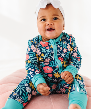 Bird and Bean Baby Maren Floral Pajamas