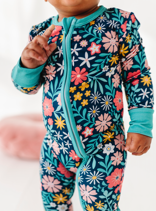 Bird and Bean Baby Maren Floral Pajamas