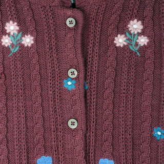 Viverano Floral Embroidered Hooded Cardigan