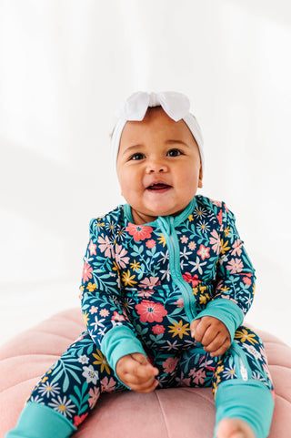 Bird and Bean Baby Maren Floral Pajamas