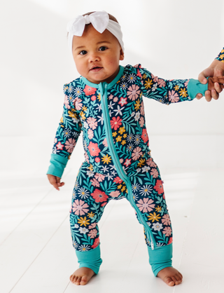 Bird and Bean Baby Maren Floral Pajamas