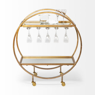 Mercana Carola Bar Cart two tier Stemware holder