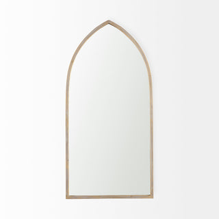 Mercana Giovanna Gold Metal Frame Pointed Arch Vanity Mirror
