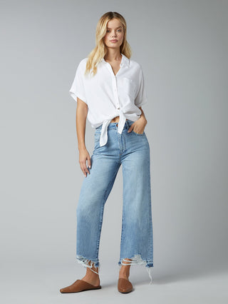 DL1961 Womens Hepburn Wide Leg High Rise Vintage