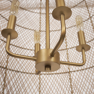 Mercana Thad 4 Light Woven Rattan Chandeliers