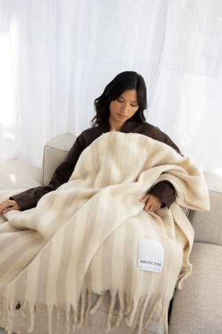 Arctic Fox Wool Stripe Throw