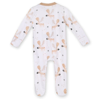 Viverano Moose Zipper Footie Jumpsuit