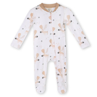 Viverano Moose Zipper Footie Jumpsuit