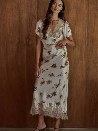Honey Floral Midi Skirt