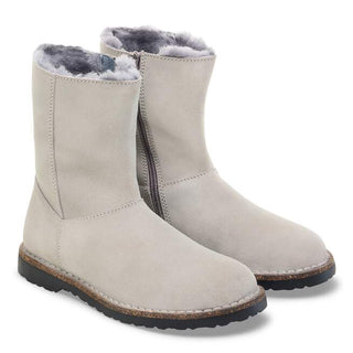 Birkenstock Uppsala Suede Zip Shearling in Stone Coin