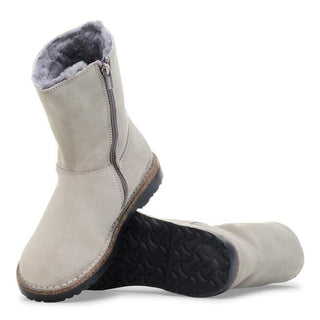 Birkenstock Uppsala Suede Zip Shearling in Stone Coin