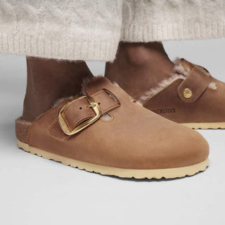 Birkenstock Boston Shearling Oiled Cognac