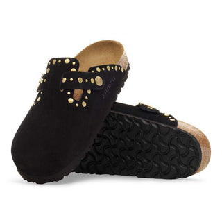 Birkenstock Boston Suede Rivet in Black