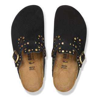 Birkenstock Boston Suede Rivet in Black