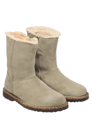 Birkenstock Uppsala Suede Zip Shearling in Suede Taupe