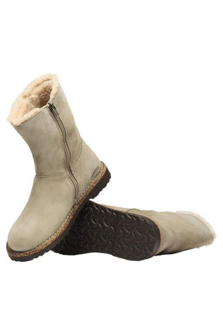 Birkenstock Uppsala Suede Zip Shearling in Suede Taupe