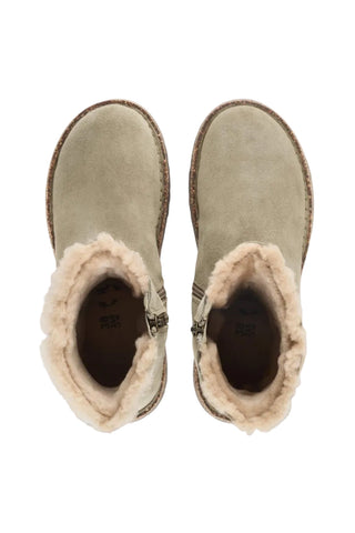 Birkenstock Uppsala Suede Zip Shearling in Suede Taupe