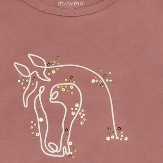 Minymo Girls Horse Sleeved Tee