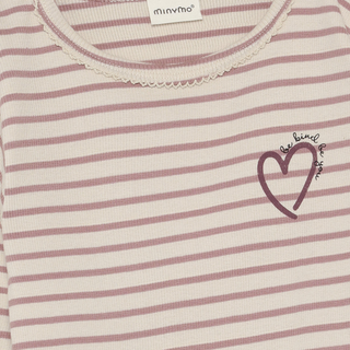 Minymo Girls Striped Heart Long Sleeve