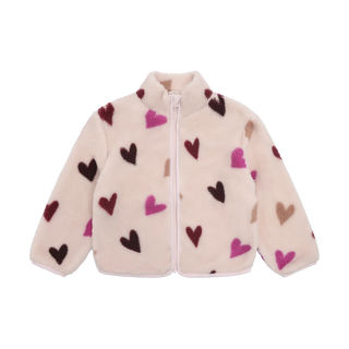 Minymo Girls Heart Teddy Jacket
