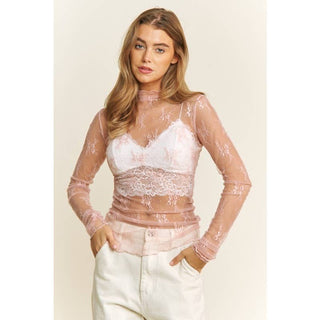 Alexis Lace Sleeved Fitted Top
