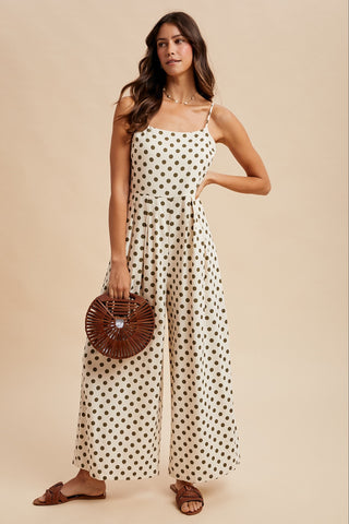 Ava Polka Dot Tank Wide leg Jumpsuit