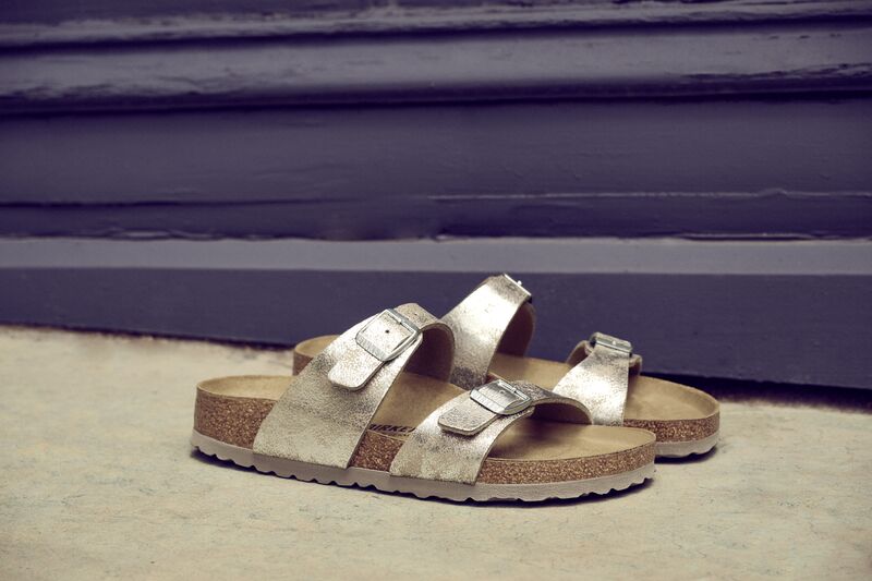 Birkenstock Sydney Synthetic in Washed Silver