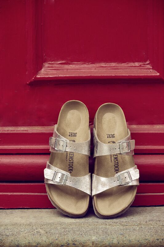 Birkenstock Sydney Synthetic in Washed Silver