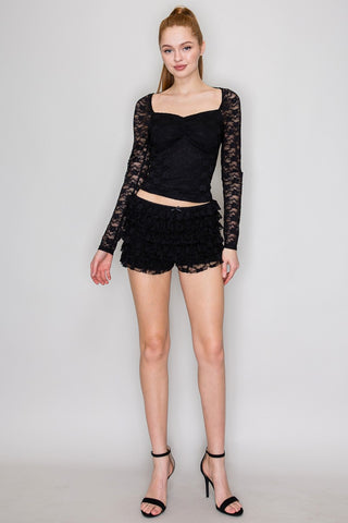 Mia Lace Square Neck Top
