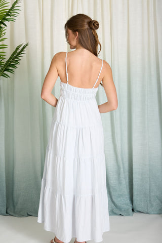 Jamie Stripe Tiered Midi Dress