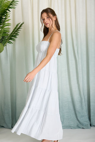 Jamie Stripe Tiered Midi Dress