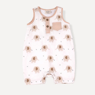 Viverano Elephant Henley Sleevless Romper