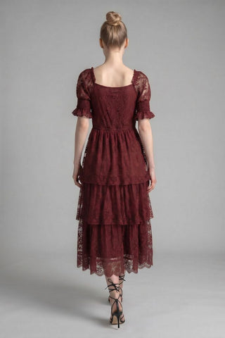 Miss Me Candice Tiered Lace Dress