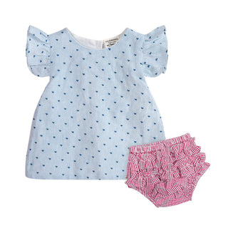 Viverano Emery Hearts Ruffled Top and Bloomer