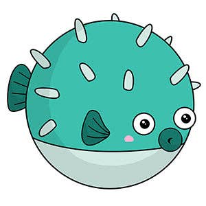 Squishable Mini Teal Pufferfish Plush