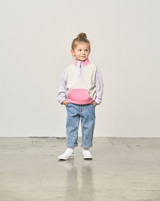 Little Bipsy Girls Colorblock Mockneck Pullover