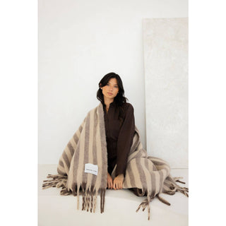 Arctic Fox Wool Stripe Throw