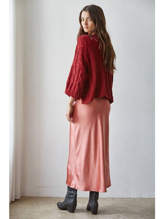 Jaden Woven Satin Midi Skirt