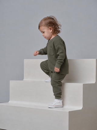 Little Bipsy Baby Boys Green Waffle Jogger